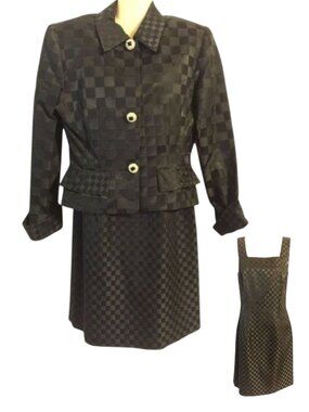 J S Boutique Black Cocktail Evening Sheath Dress & Matching Jacket Size 10 NWT